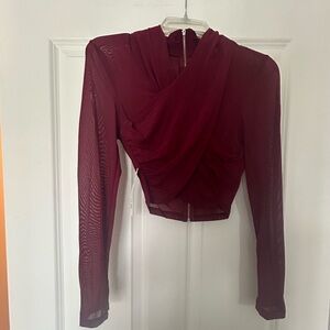 Burgundy Aliyah Bardot top size medium